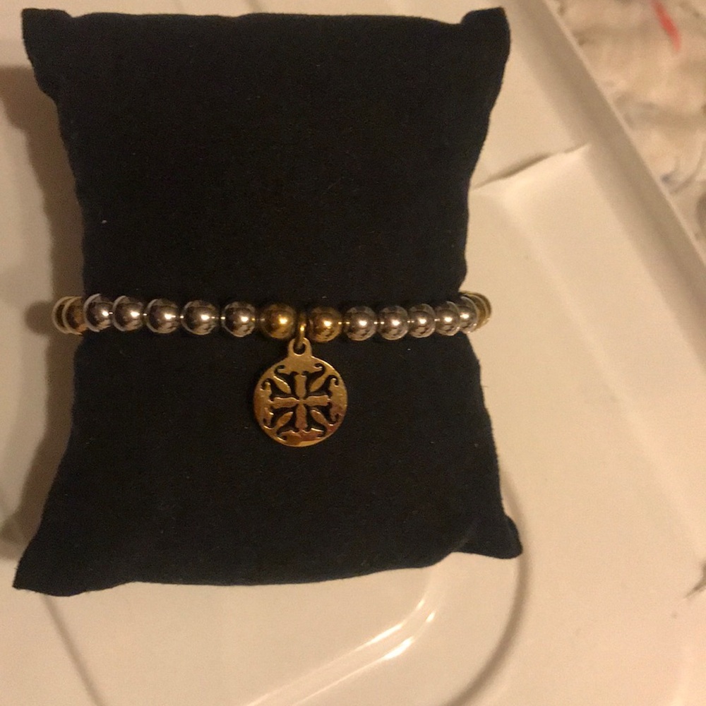 Silver and gold Rustic Cuff